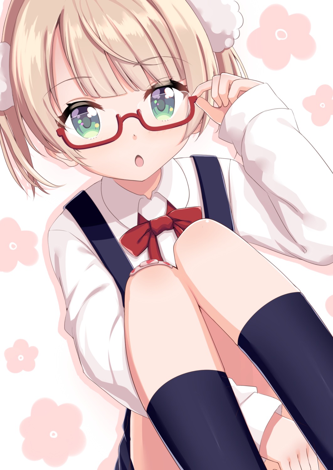 borumete indie_virtual_youtuber megane seifuku shigure_ui_(vtuber) skirt_lift