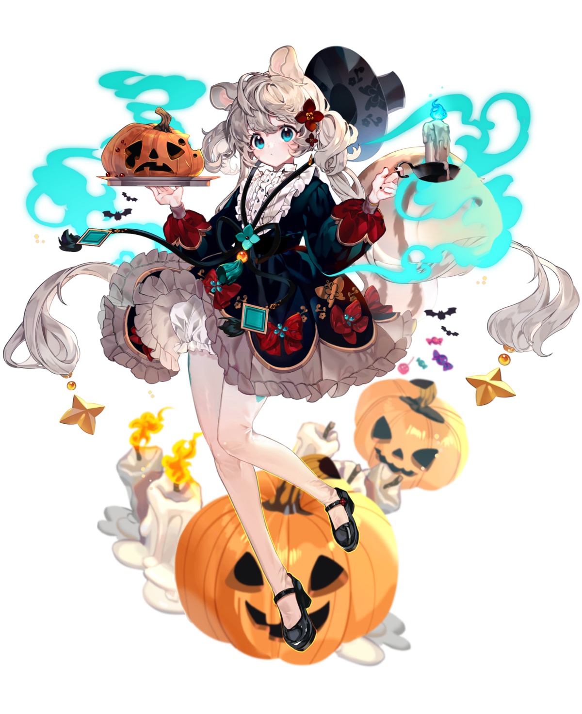 animal_ears bloomers dress halloween heels munel skirt_lift tail