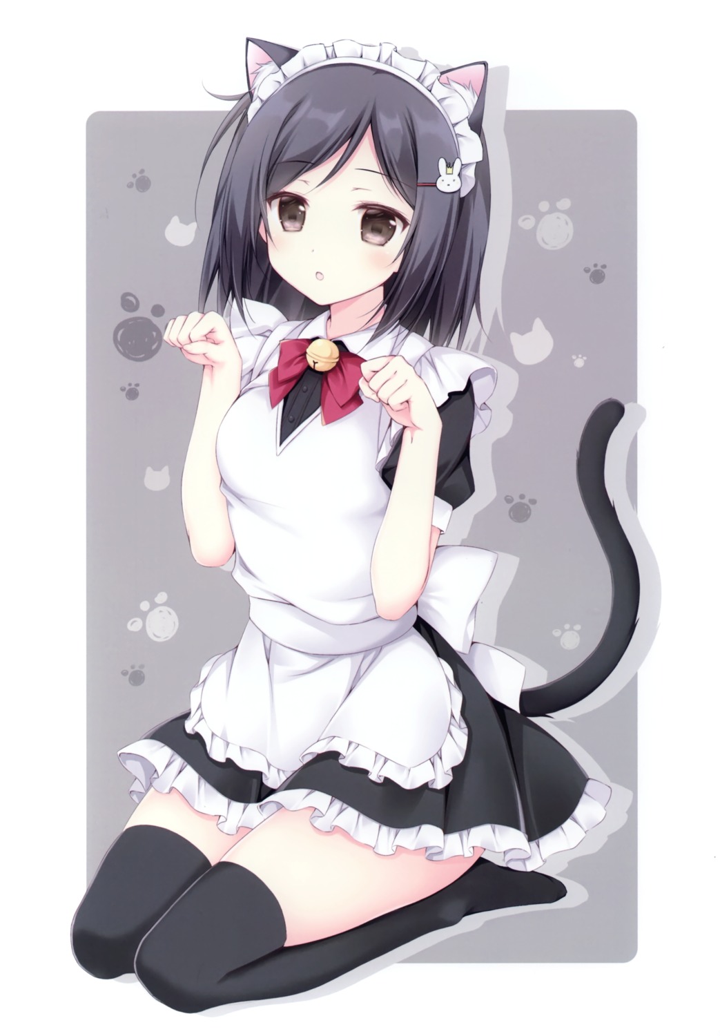 animal_ears korie_riko maid mujin_shoujo nekomimi tail thighhighs