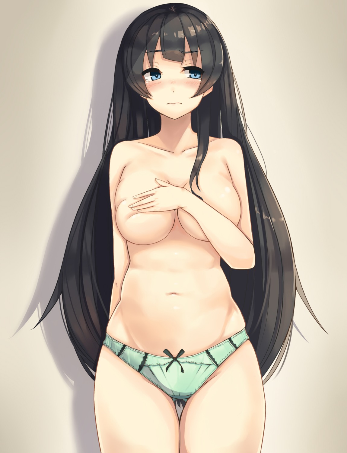 agano_(kancolle) breast_hold kantai_collection pantsu plan_(planhaplalan) topless