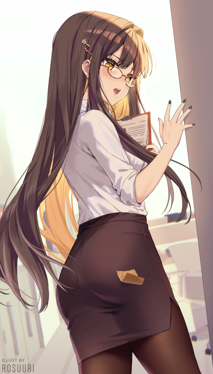 ass business_suit megane pantyhose rosuuri