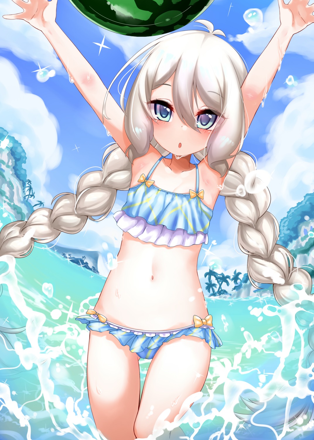 bikini kaede_haya_(lo0831lo) kokkoro natsume_kokoro princess_connect princess_connect!_re:dive swimsuits wet