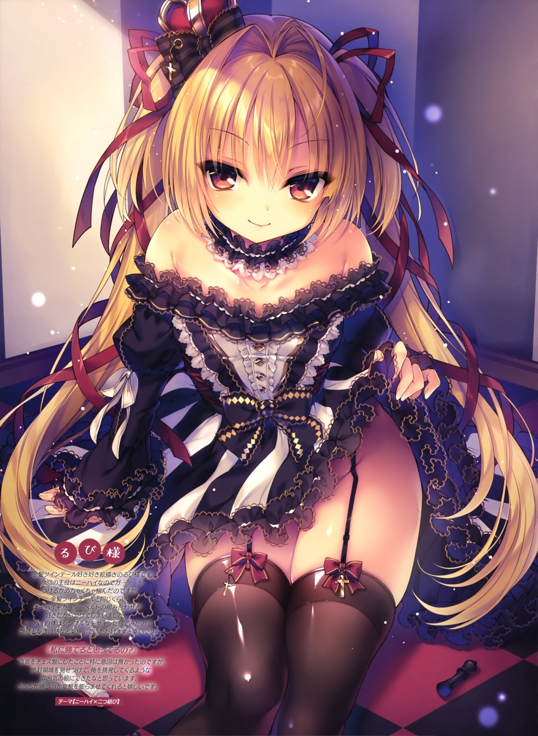 dress elena_(rubi-sama) gothic_lolita lolita_fashion no_bra nopan rubi-sama skirt_lift stockings thighhighs