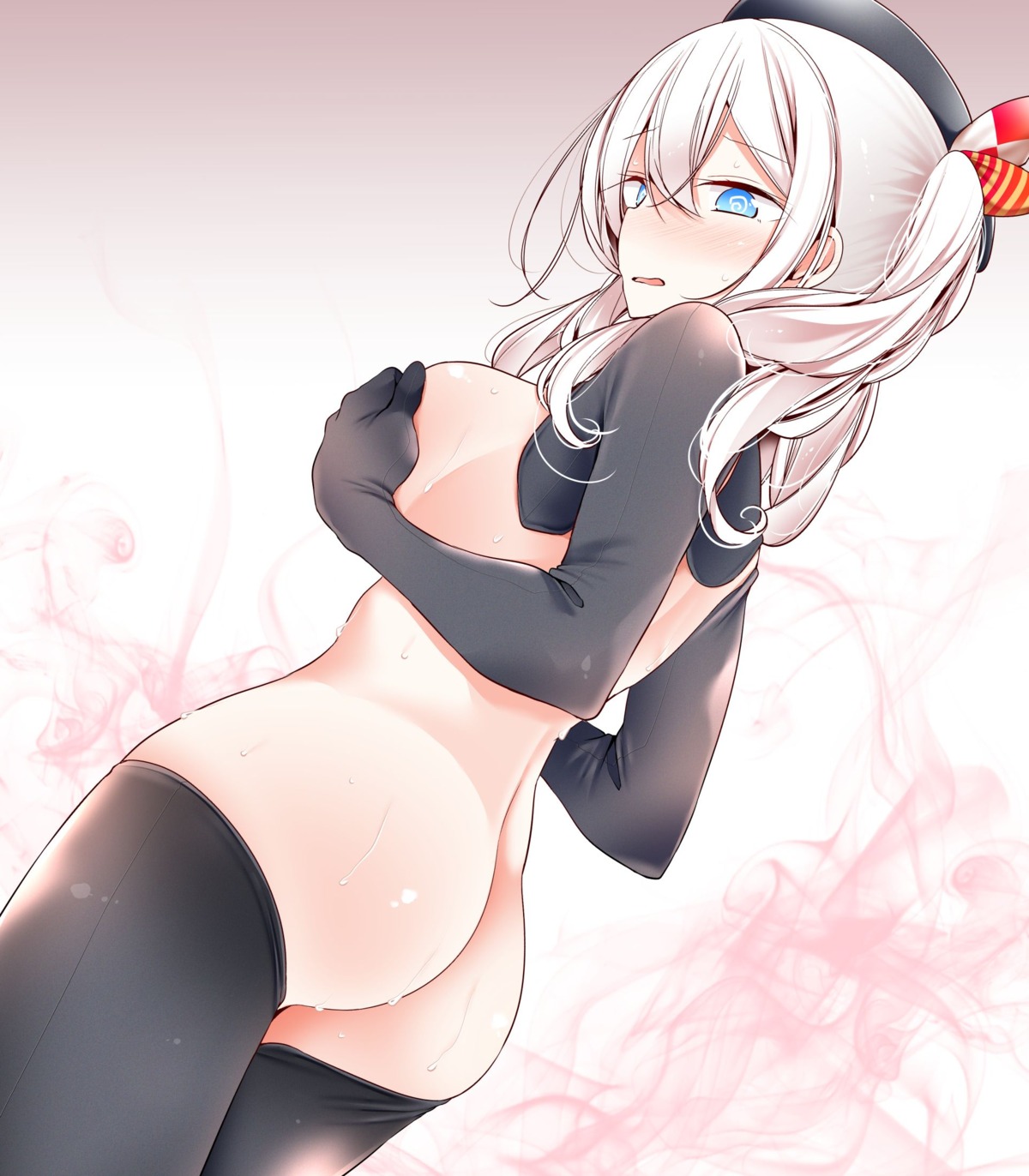 ass bottomless breast_hold breasts no_bra oouso