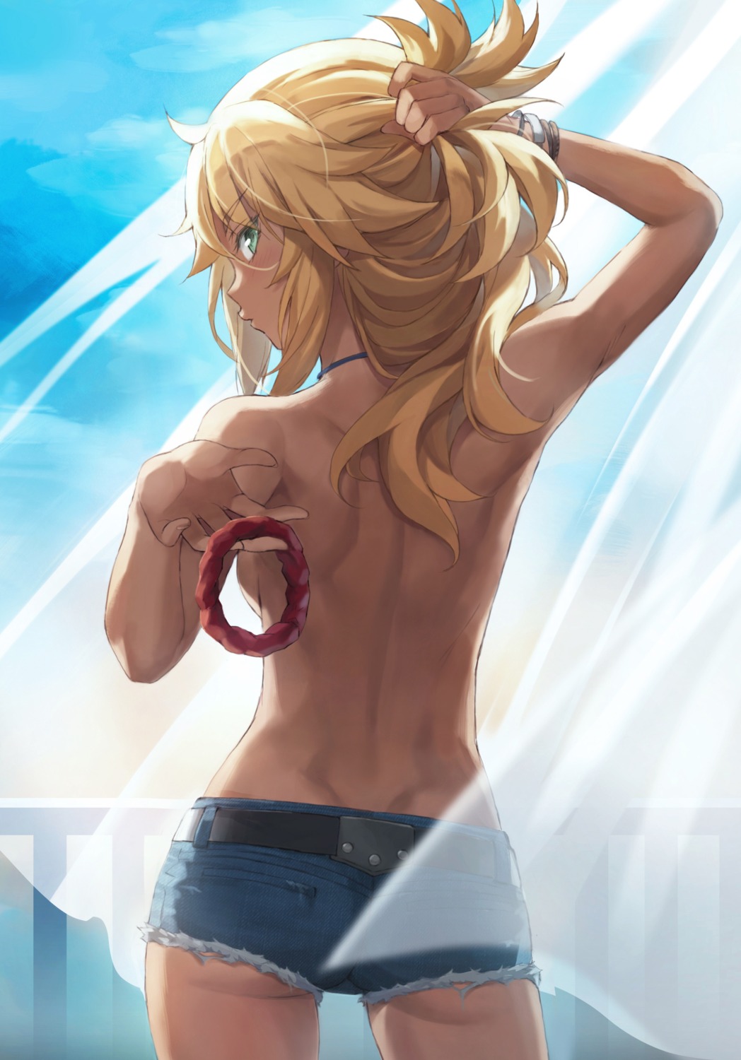 ass fate/grand_order mordred_(fate) tonee topless torn_clothes