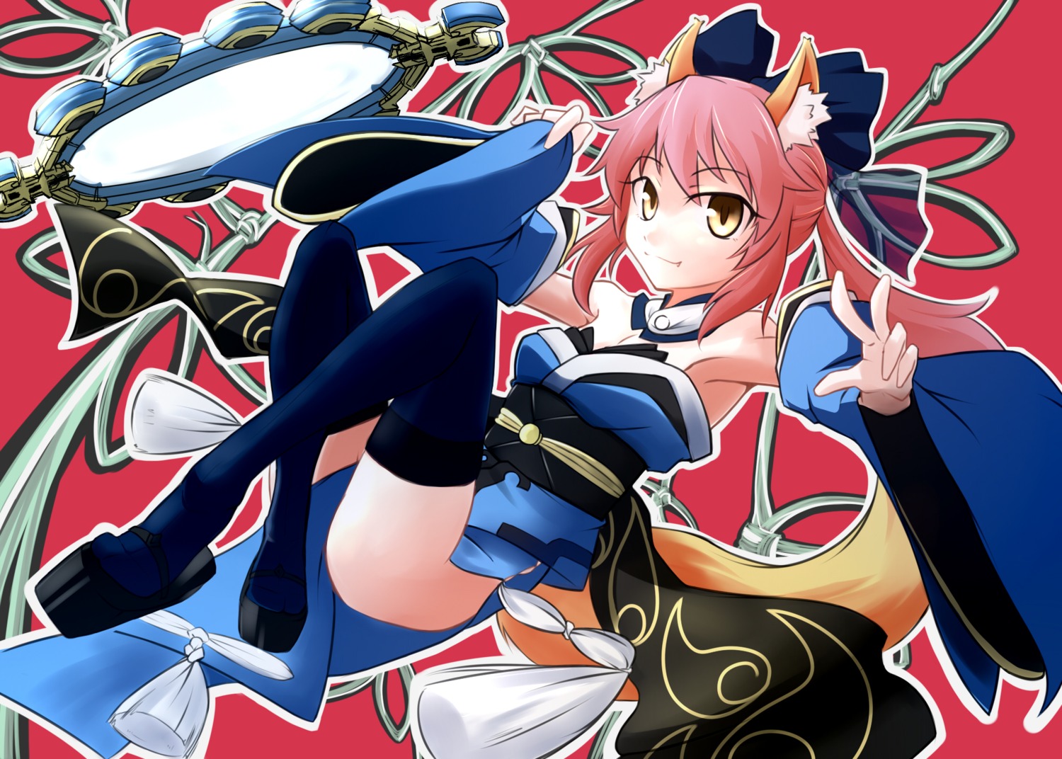 animal_ears fate/extra fate/stay_night goemon kitsune tail tamamo_no_mae thighhighs