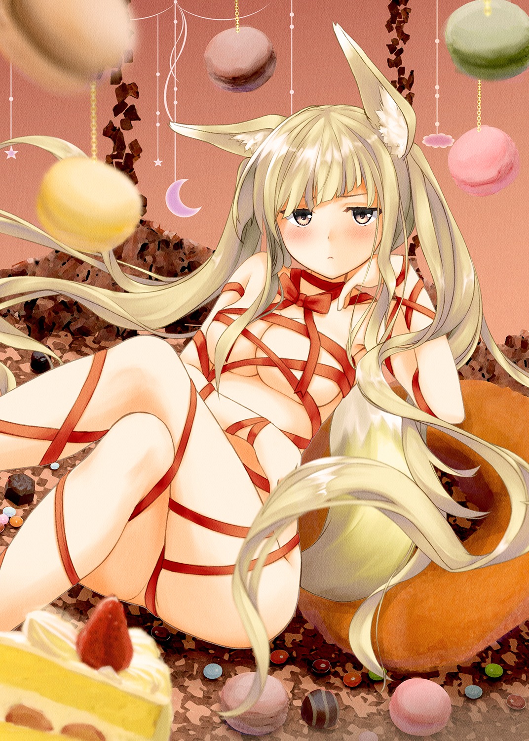 animal_ears breast_hold naked_ribbon rupe_paperu tail