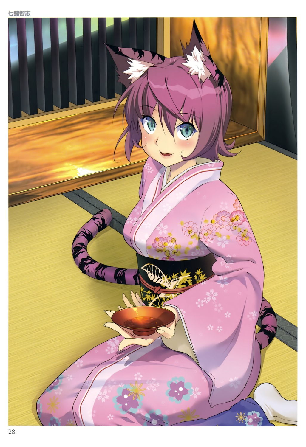 animal_ears kimono nanakagi_satoshi tail toranoana