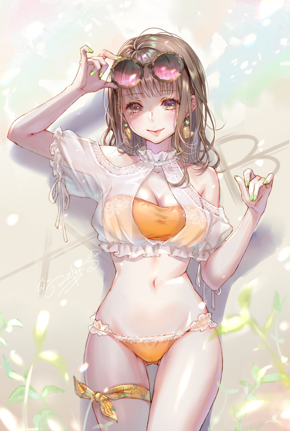 ao+beni bikini cleavage garter megane see_through swimsuits