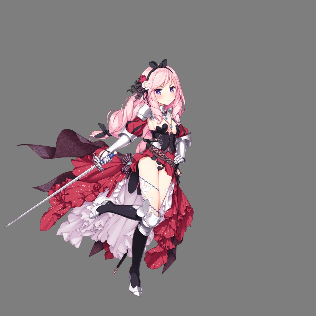armor cleavage hoshi_no_girls_odyssey maebari no_bra nopan pasties pinkxar sword transparent_png
