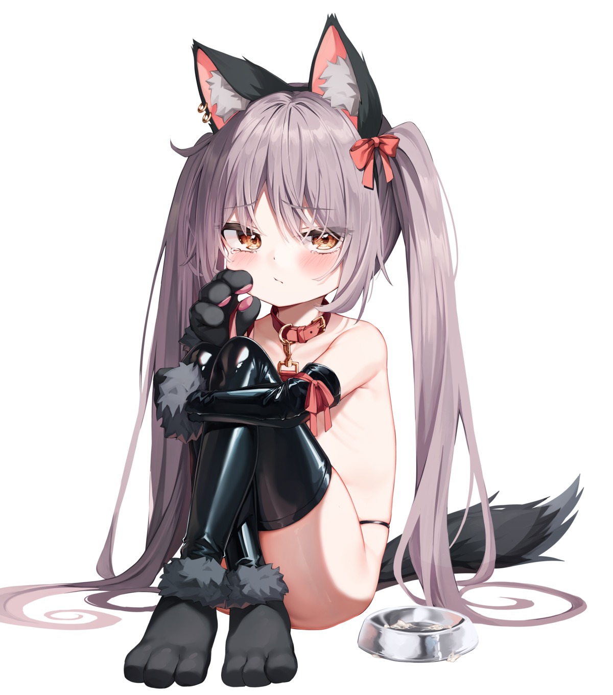 animal_ears loli mannack pantsu tail thighhighs thong topless