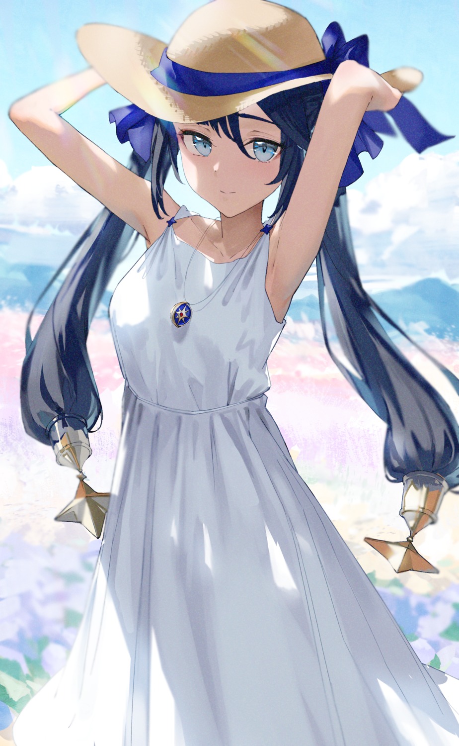 dress genshin_impact mona_megistus summer_dress xkirara39x