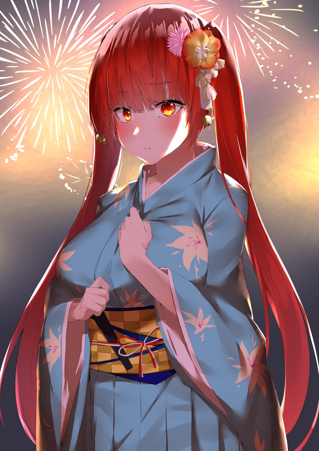 azur_lane breast_hold cotton_kanzaki honolulu_(azur_lane) yukata