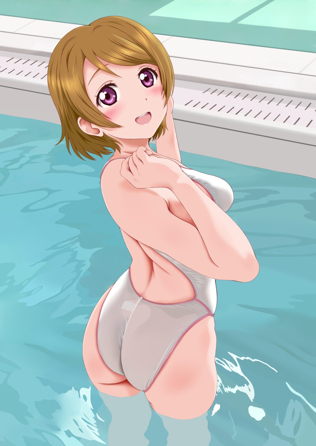 ass keisuke_(pixiv1010562) koizumi_hanayo love_live! swimsuits wet