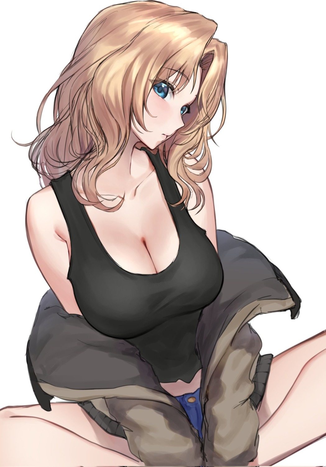 cleavage girls_und_panzer kay_(girls_und_panzer) monegi sketch uniform