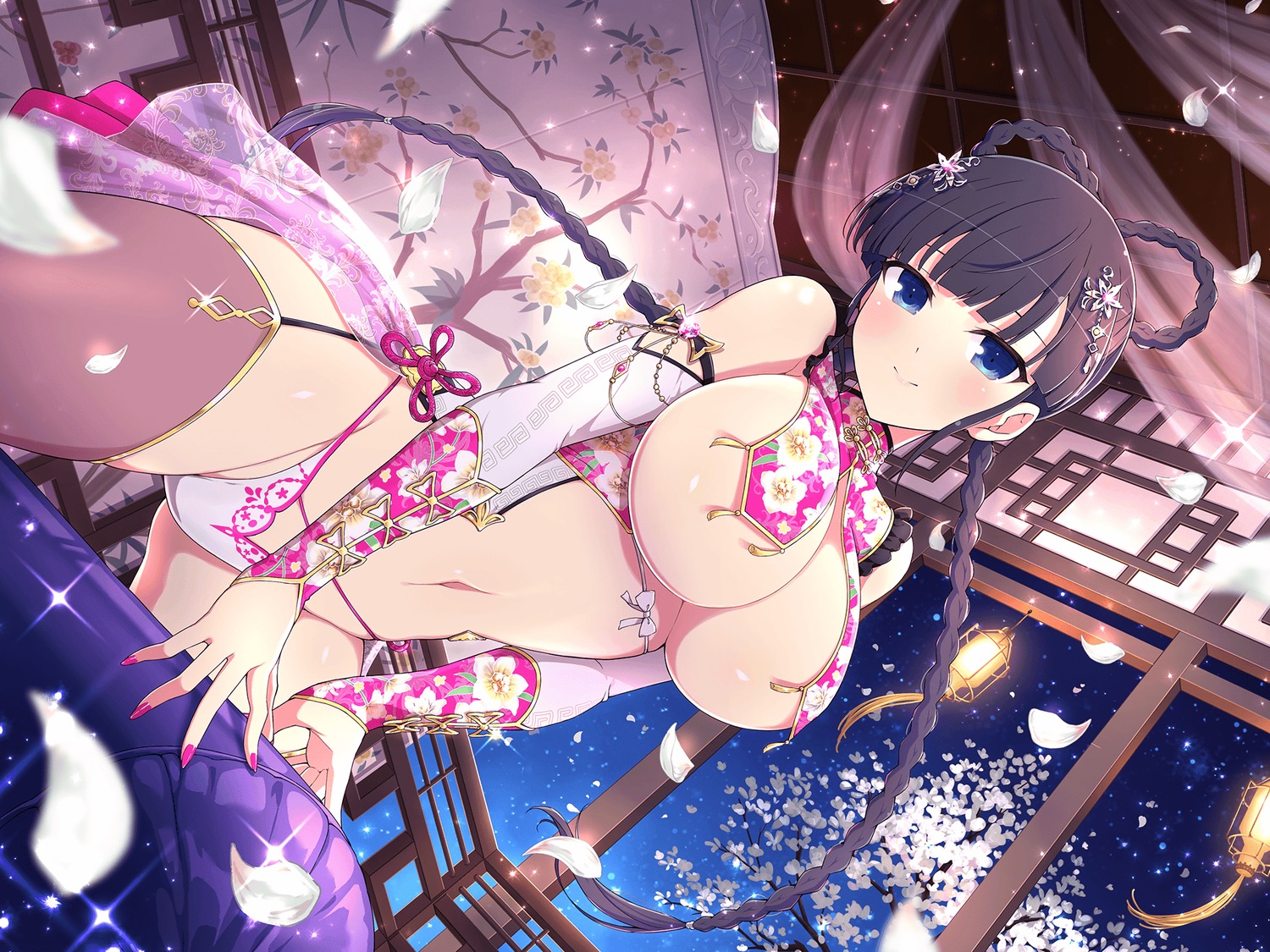 asian_clothes no_bra pantsu senran_kagura senran_kagura:_new_link stockings thighhighs thong yaegashi_nan