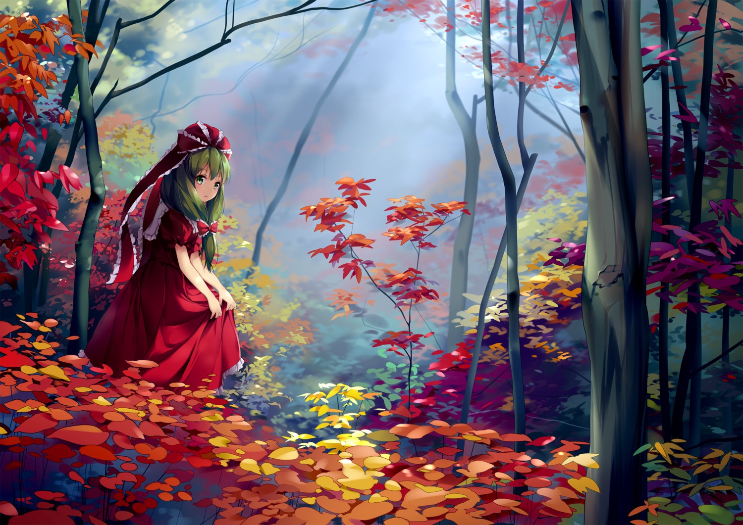 chen_bin dress kagiyama_hina landscape touhou