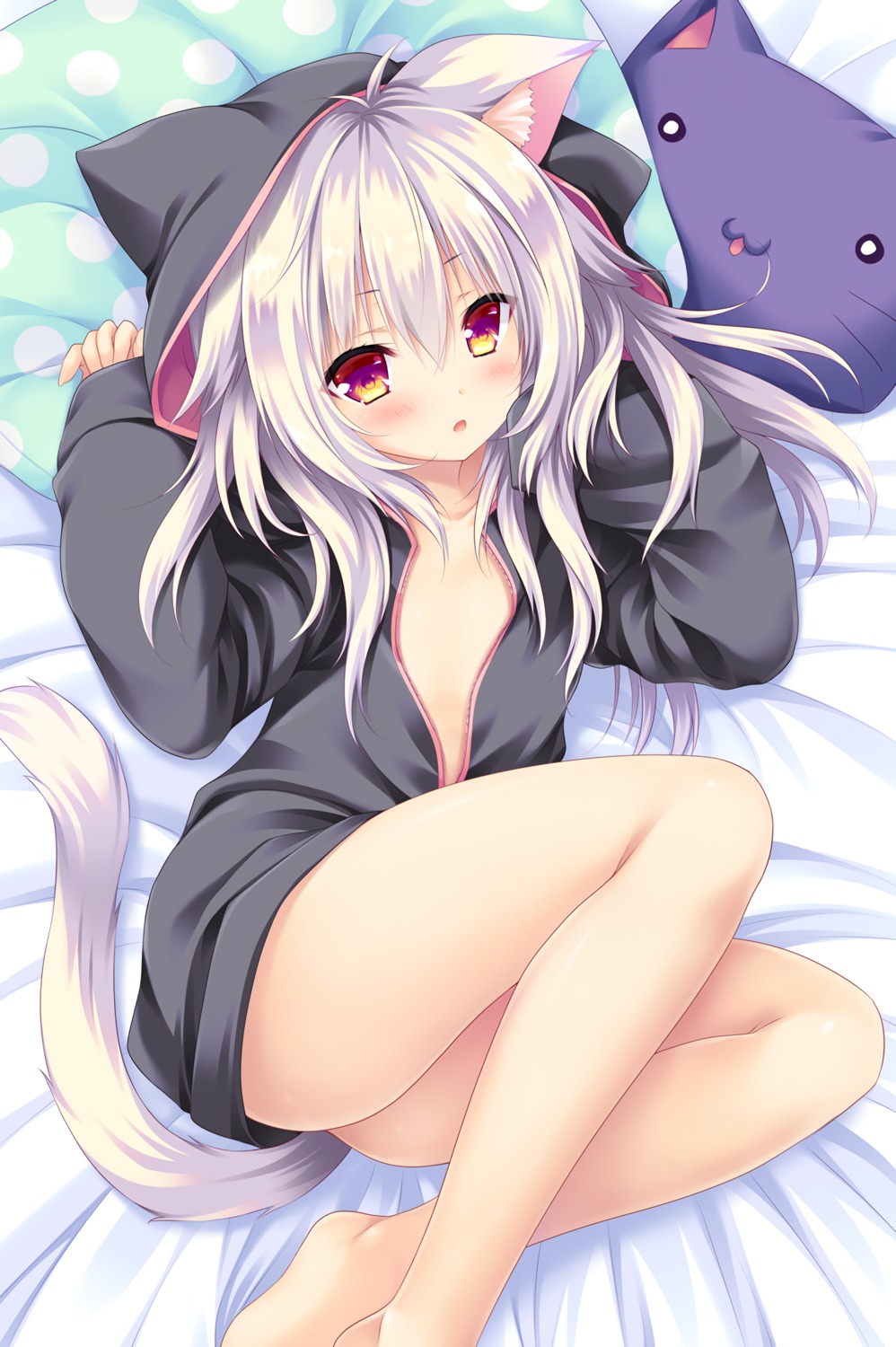 ai_(wakaba-iro_no_quartet) animal_ears bottomless loli lump_of_sugar moekibara_fumitake nekomimi no_bra open_shirt tail wakaba-iro_no_quartet