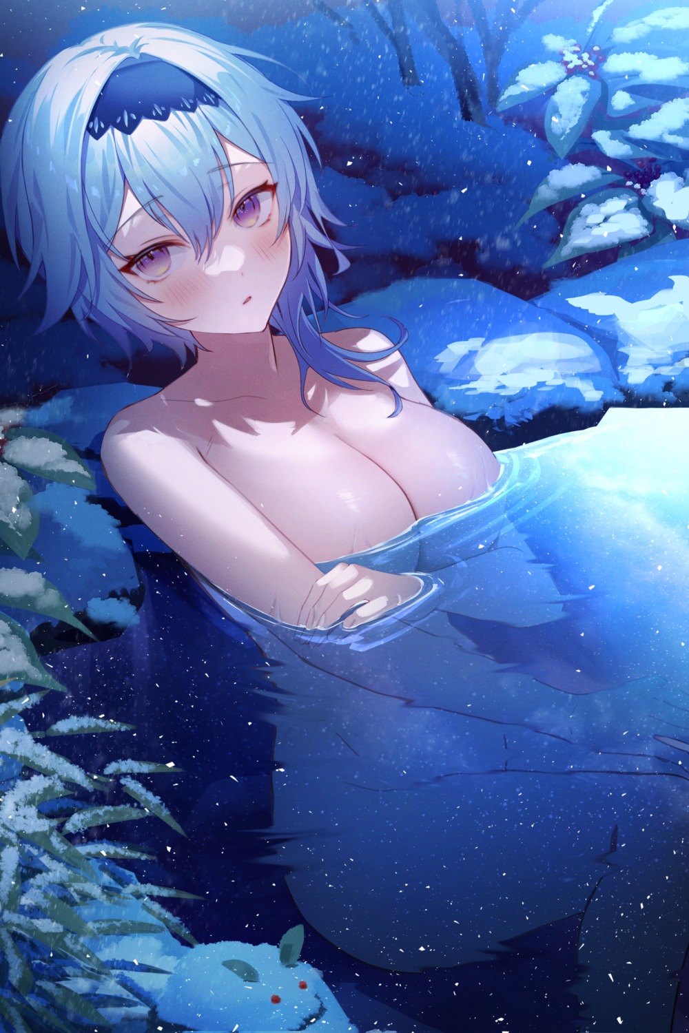 bathing breast_hold eula genshin_impact naked onsen shandega wet