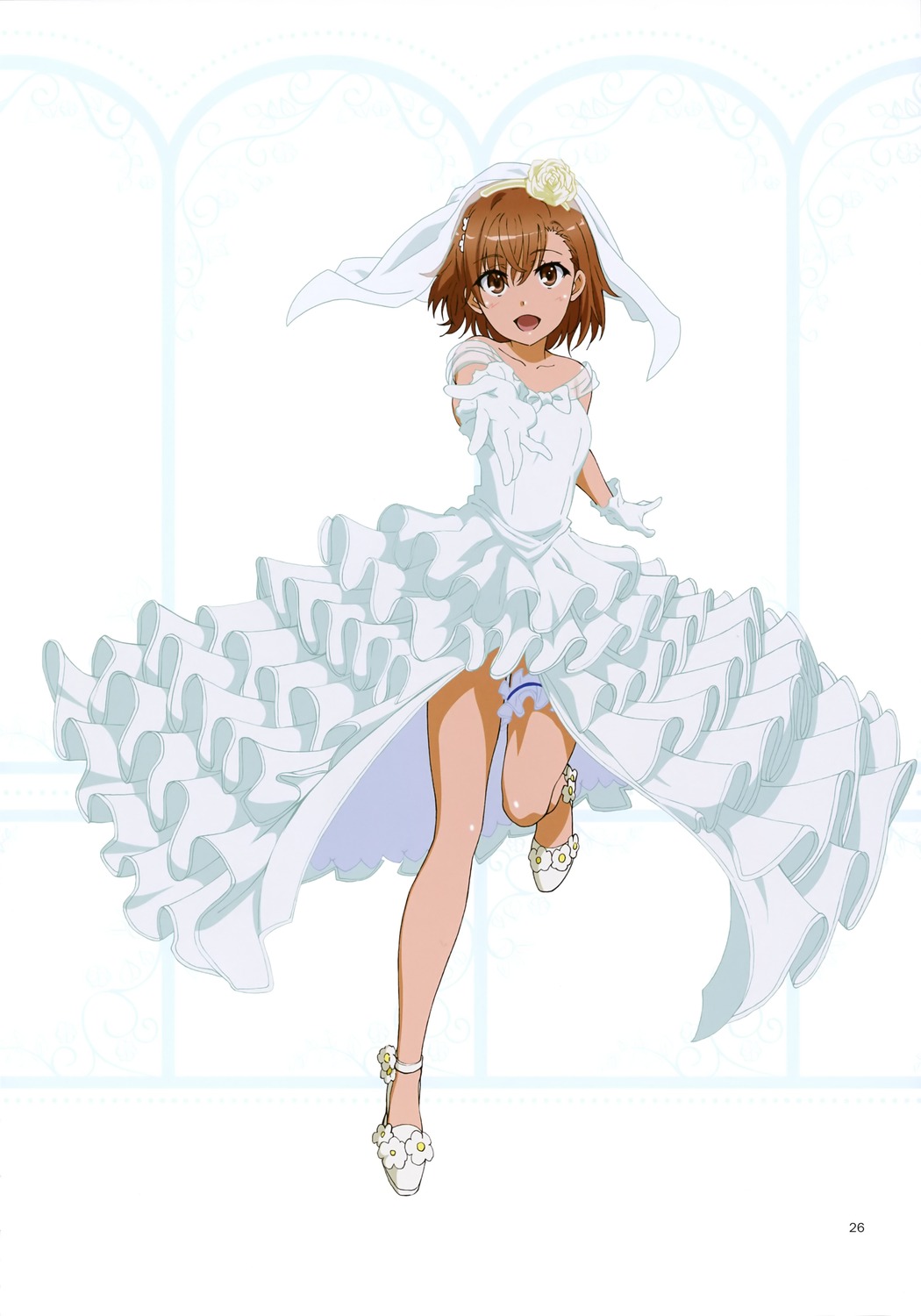 dress fujii_masahiro garter hiyamizu_yukie misaka_mikoto to_aru_kagaku_no_railgun to_aru_majutsu_no_index wedding_dress