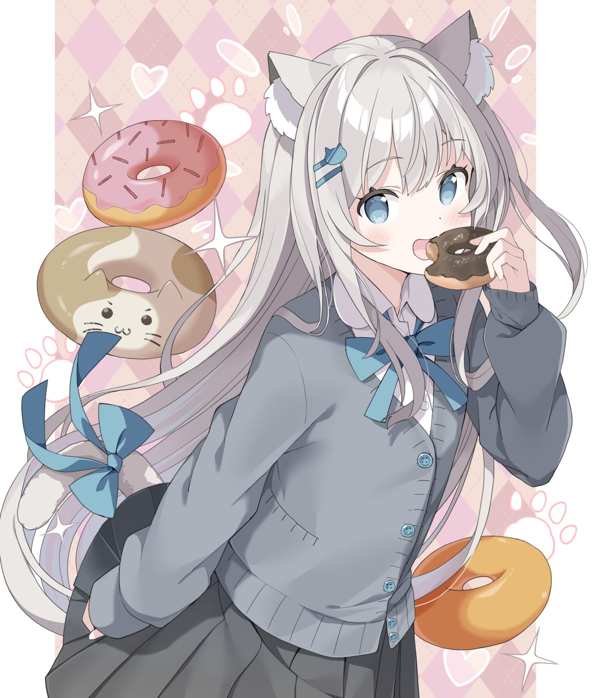 animal_ears nekomimi seifuku sweater tail tantan_men_(dragon)