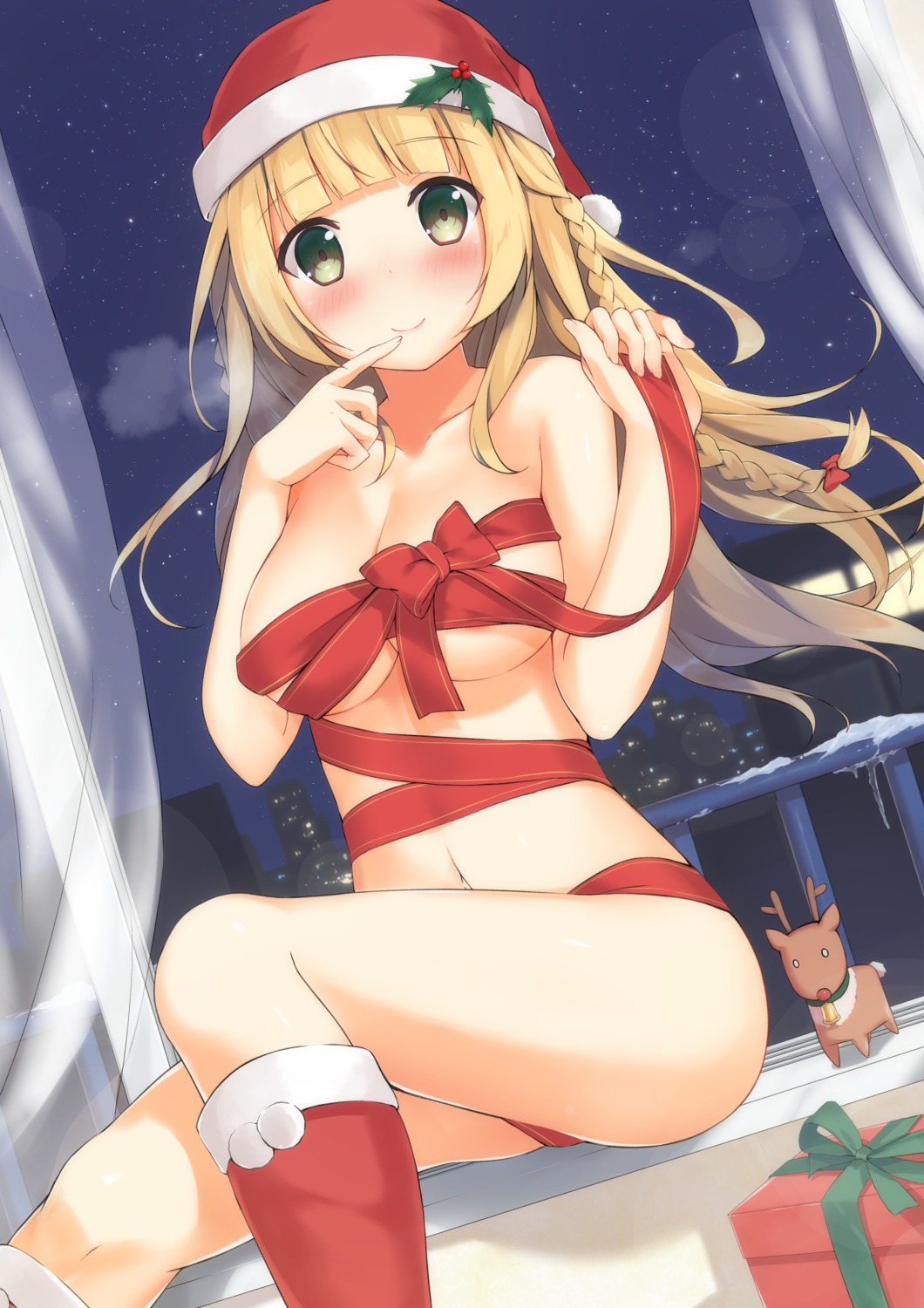 christmas ezoshika naked_ribbon