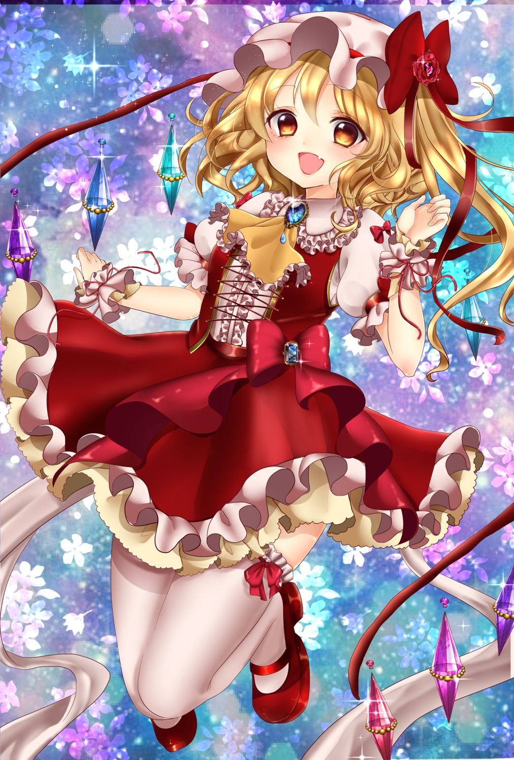 flandre_scarlet shanghai_bisu thighhighs touhou wings