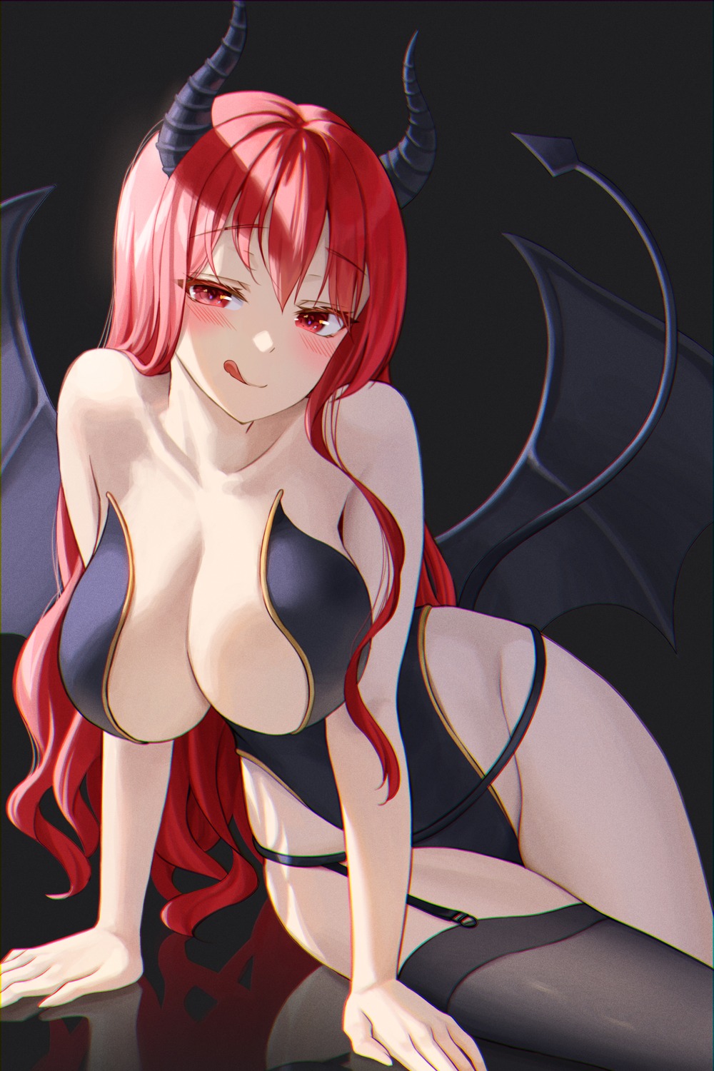 gonzz horns no_bra nopan stockings tail thighhighs wings