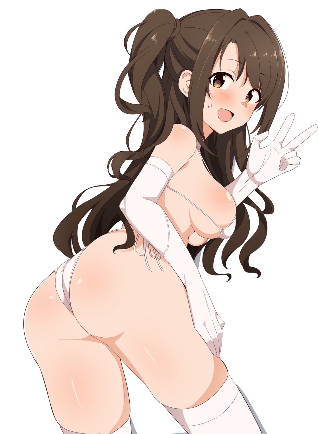 ass bikini seihekiog shimamura_uzuki swimsuits the_idolm@ster the_idolm@ster_cinderella_girls thighhighs thong