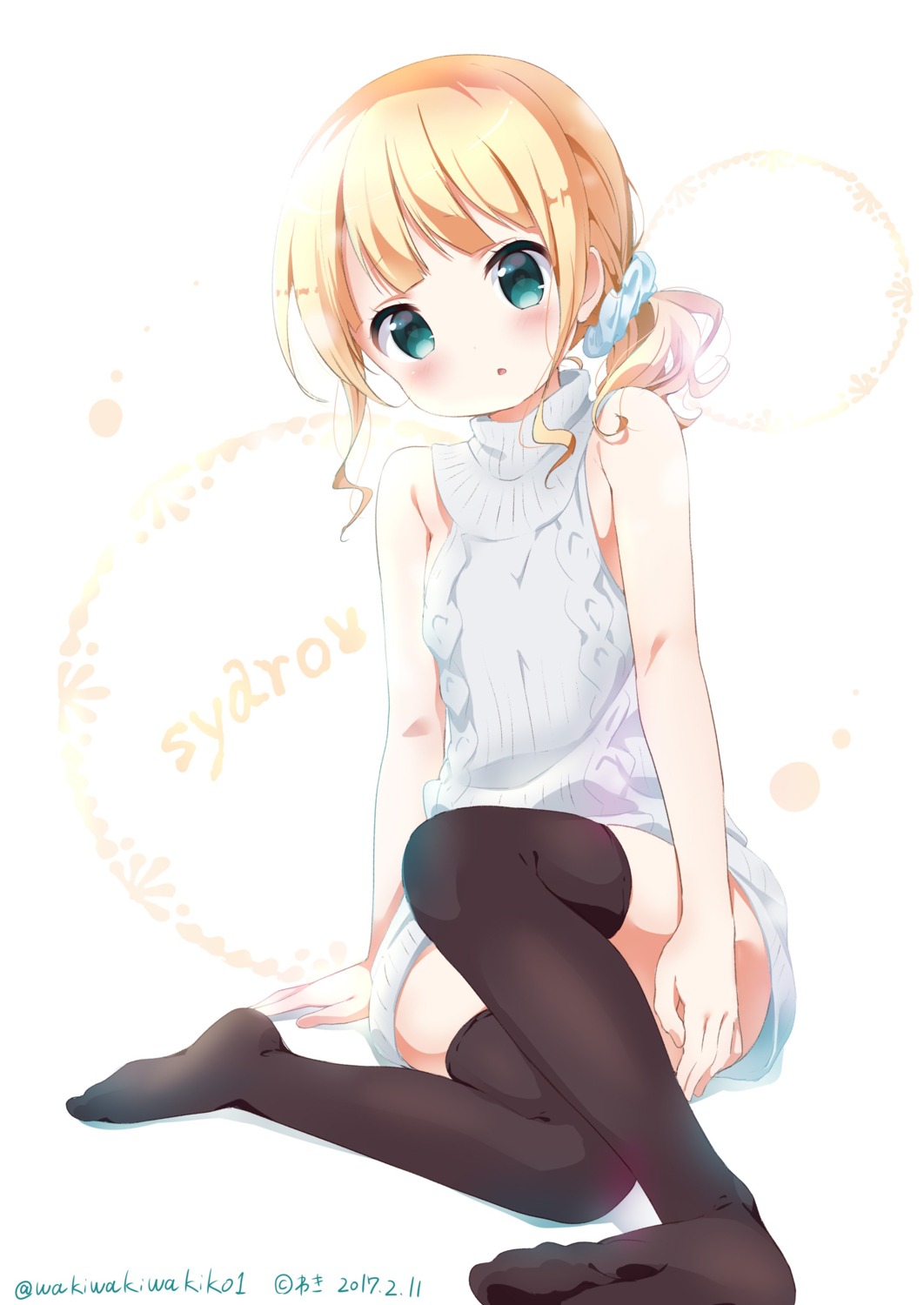 feet gochuumon_wa_usagi_desu_ka? kirima_sharo sweater thighhighs waki_(pixiv2609622)