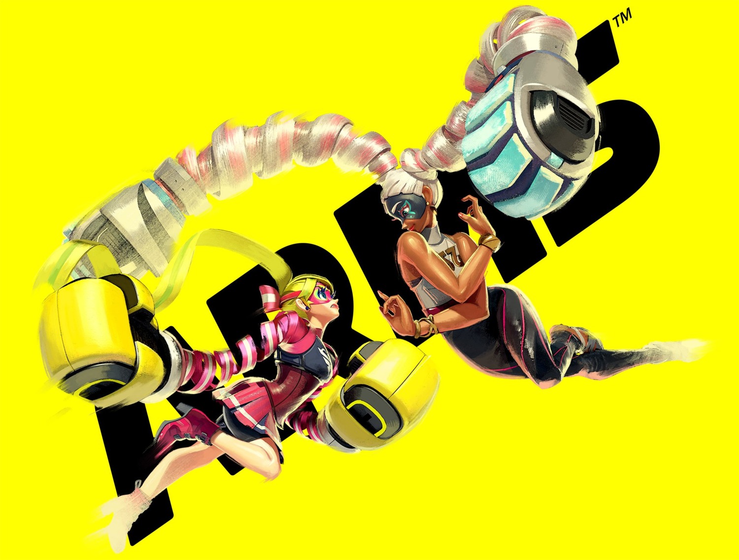 arms bike_shorts heels nintendo ribbon_girl twintelle_(arms) weapon