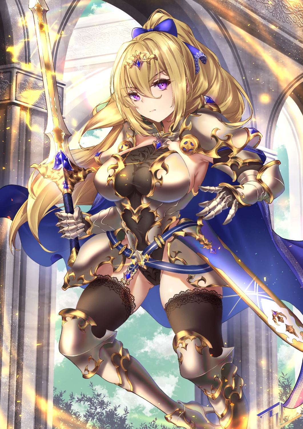 armor leotard sword tagme thighhighs