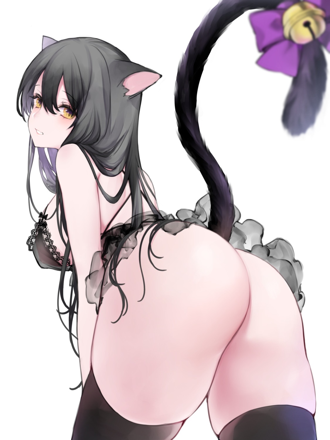 animal_ears ass kurosawa_itsuki nekomimi nopan tail thighhighs