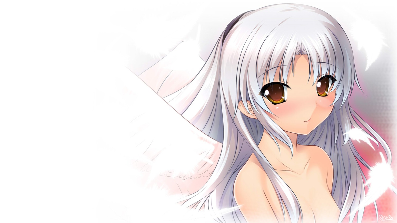 angel angel_beats! loli naked saxasa_kisuk tachibana_kanade wallpaper wings