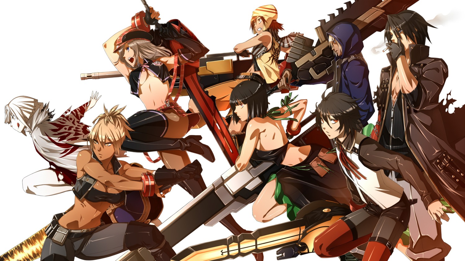 arisa_iriinchina_amieera cleavage god_eater no_bra real_xxiii thighhighs underboob