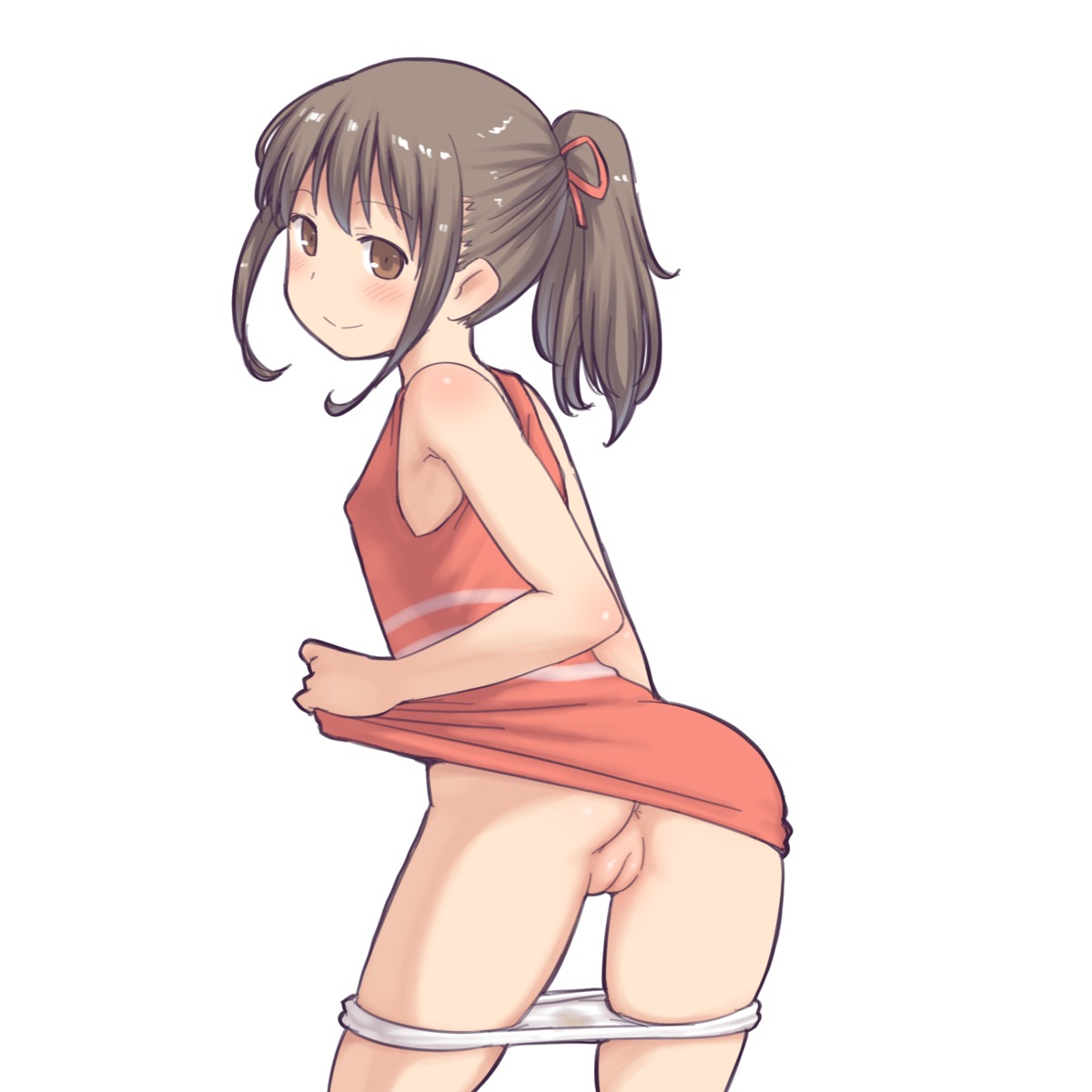 aaaa_(quad-a) anus ass dress erect_nipples loli pantsu panty_pull pussy skirt_lift uncensored