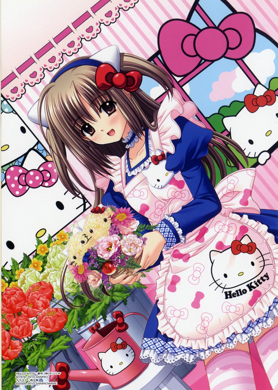 hello_kitty hello_kitty_(sanrio) nishimata_aoi sanrio thighhighs waitress