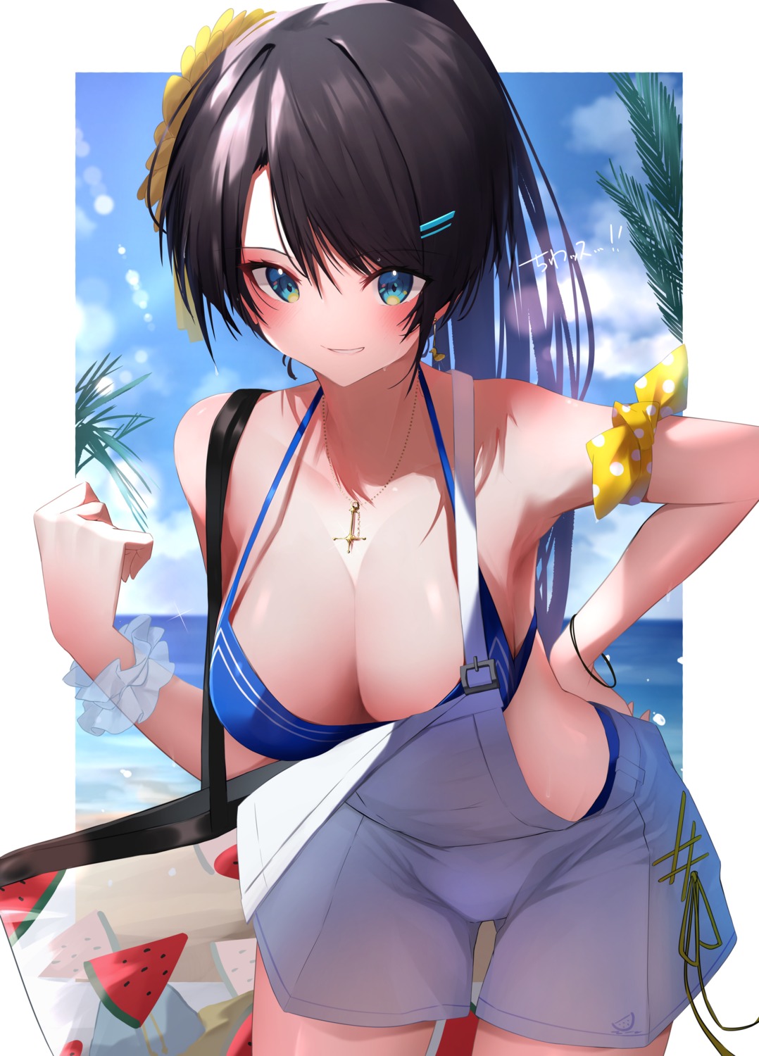 bikini hololive mikaku oozora_subaru overalls swimsuits