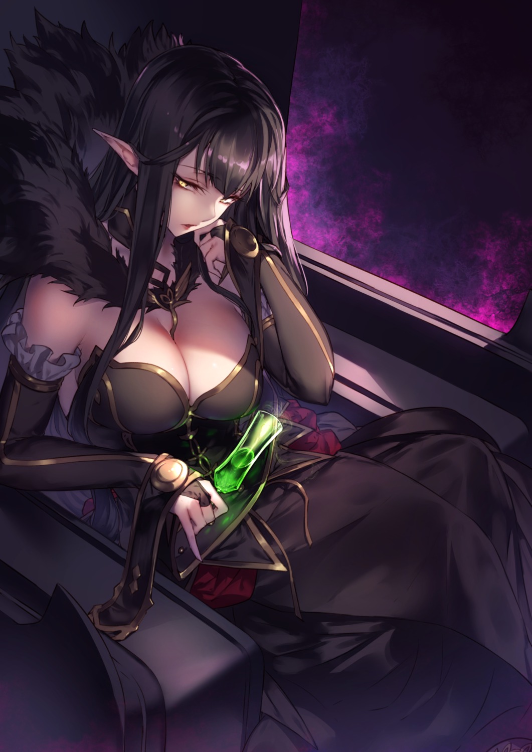 cleavage fate/apocrypha fate/grand_order fate/stay_night genyaky pointy_ears semiramis_(fate)