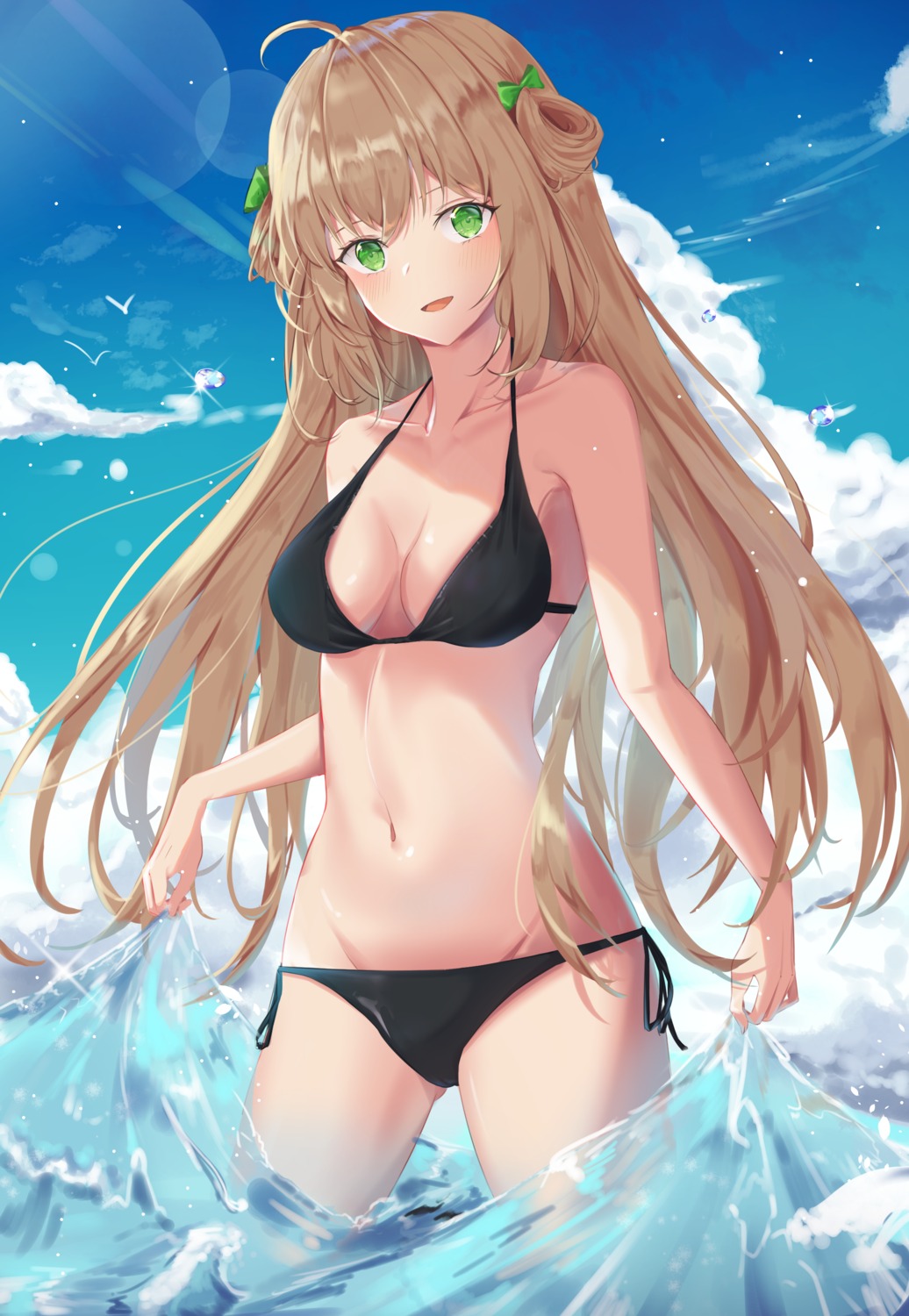 bikini cleavage girls_frontline jenmin12 rfb_(girls_frontline) swimsuits wet