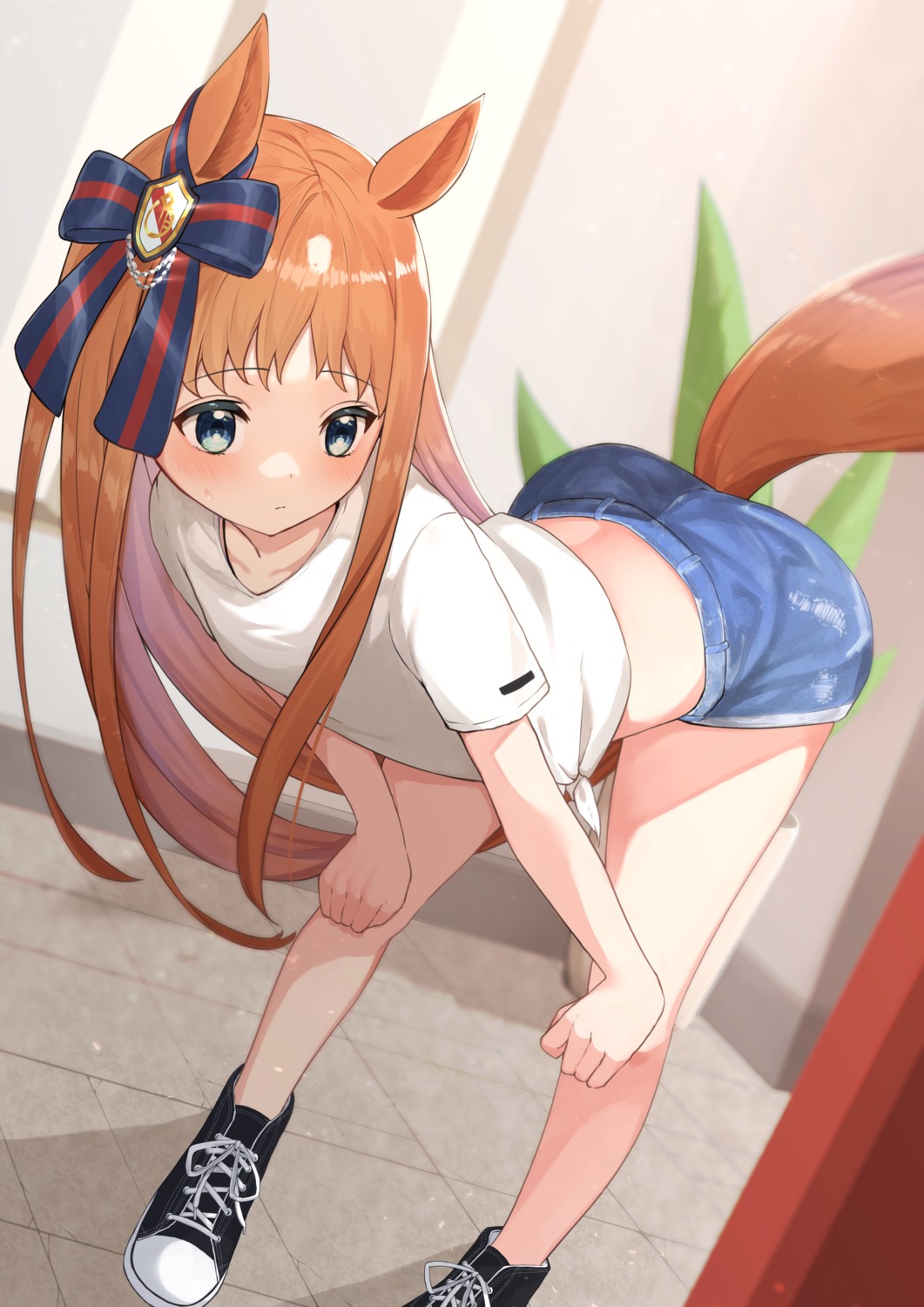 animal_ears grass_wonder_(umamusume) pearlscale0818 tail torn_clothes uma_musume_pretty_derby