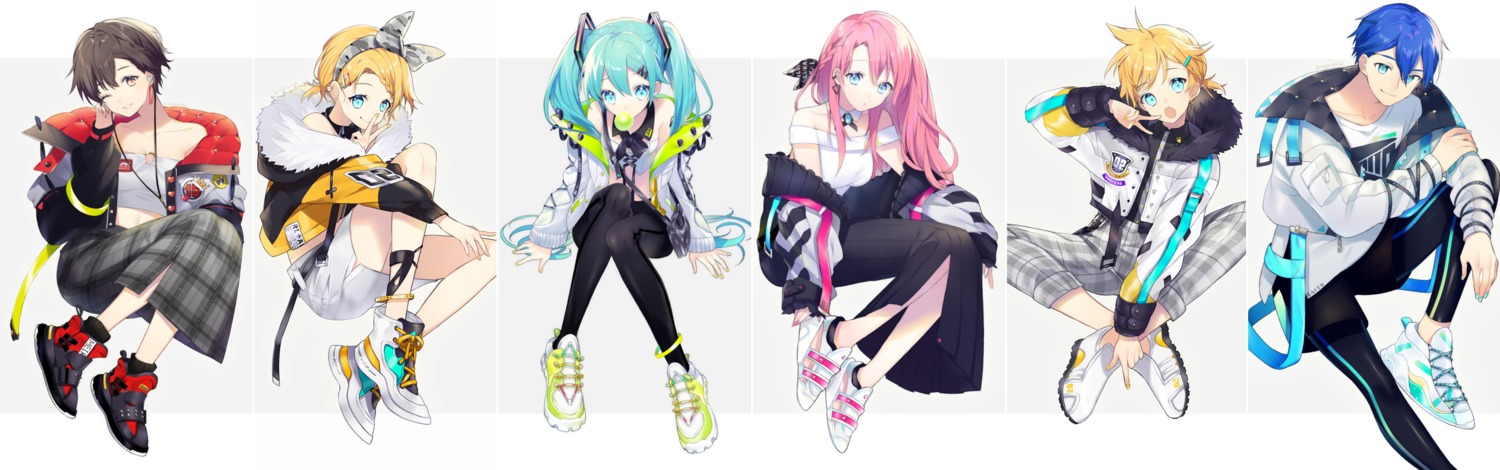 cleavage hatsune_miku kagamine_len kagamine_rin kaito megurine_luka meiko pantyhose sogawa vocaloid