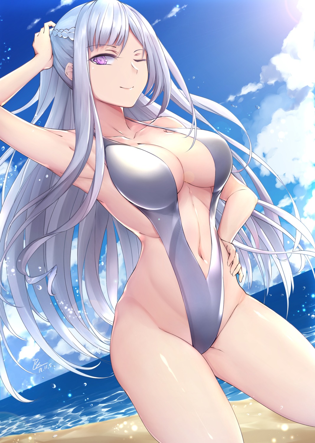 ak-12_(girls_frontline) bikini cleavage girls_frontline swimsuits zhishi_ge_fangzhang