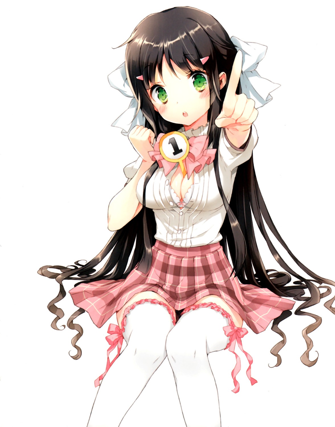 bra cleavage cuteg kono_naka_ni_hitori_imouto_ga_iru! open_shirt screening thighhighs tsuruma_konoe