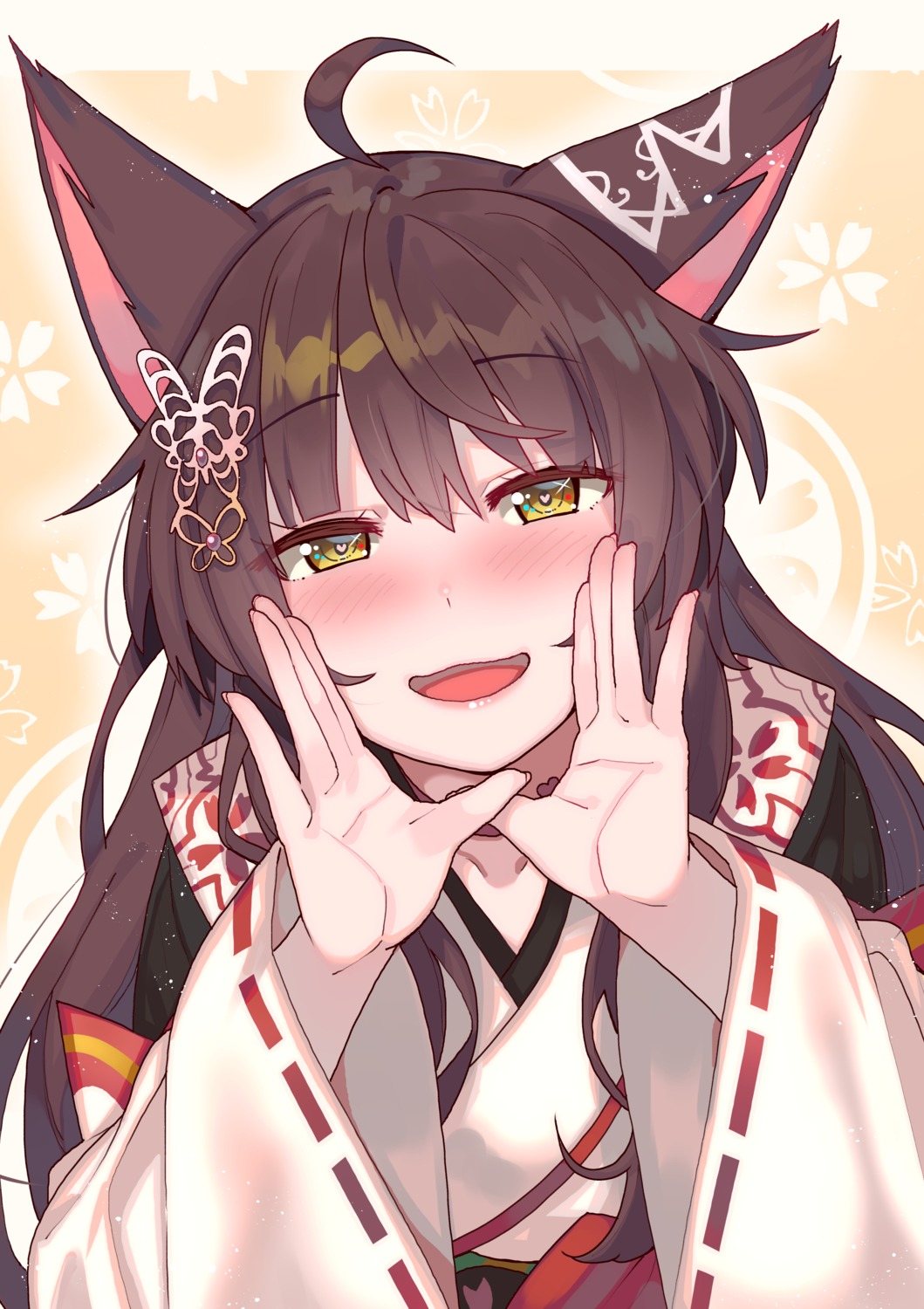 animal_ears fumi_(nijisanji) japanese_clothes kitsune nijisanji tonari_no_kai_keruberosu