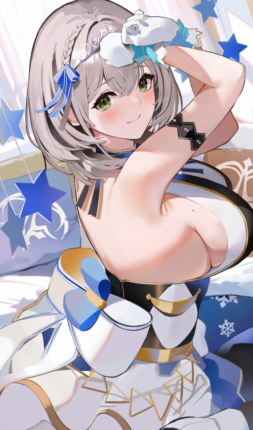 dress hololive niii_(memstapak) no_bra shirogane_noel