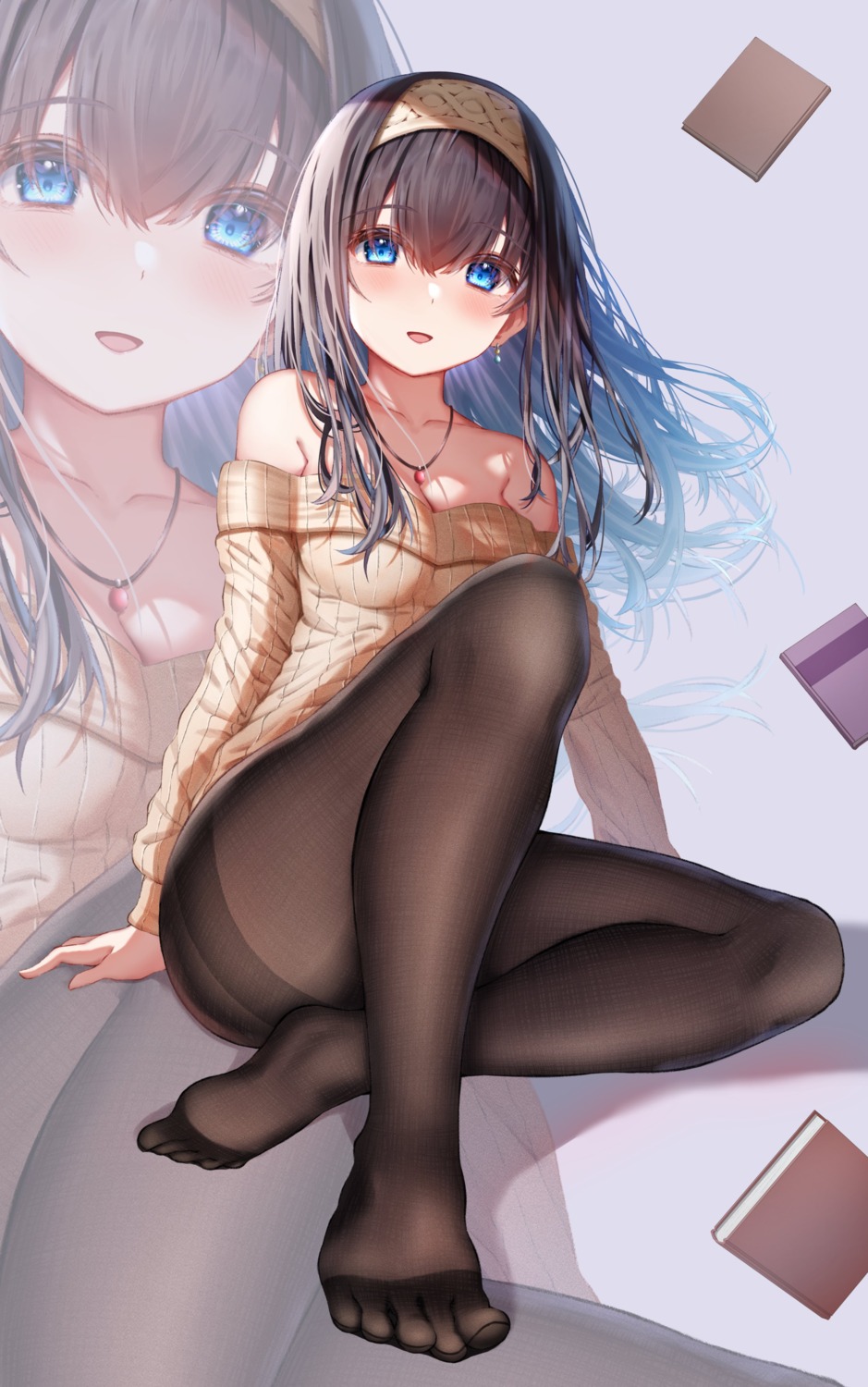 feet no_bra pantyhose sagisawa_fumika sweater the_idolm@ster the_idolm@ster_cinderella_girls yuugao