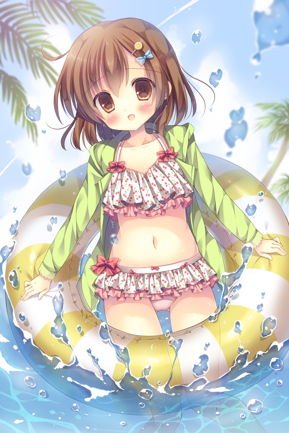 bikini kouta. open_shirt swimsuits wet