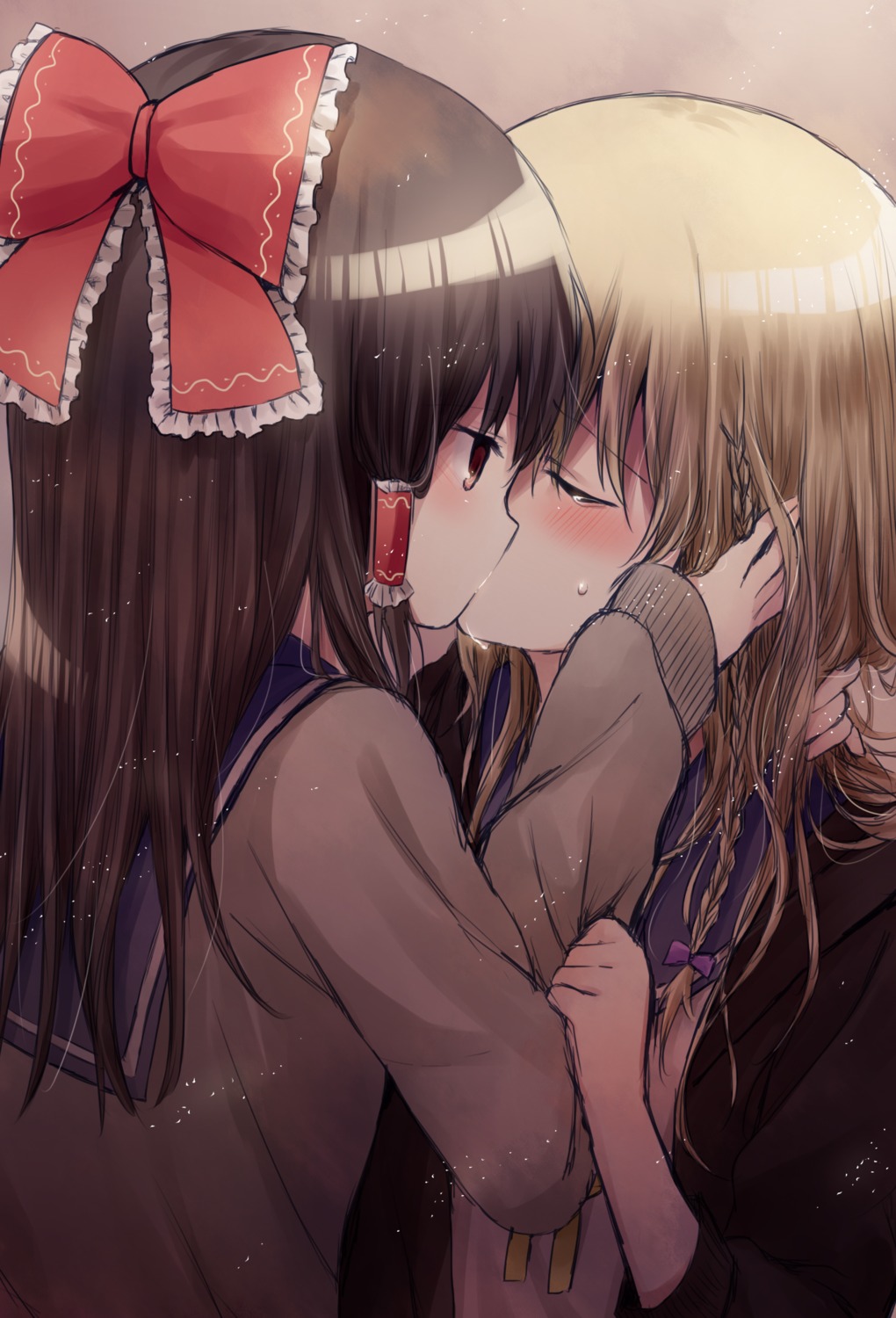 hakurei_reimu kirisame_marisa sakuyunomi seifuku touhou yuri