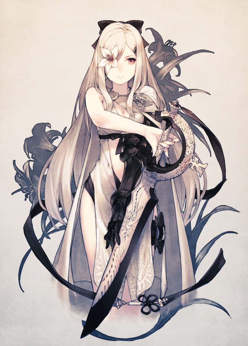 cleavage drakengard drakengard_3 eyepatch junwool square_enix sword zero_(drakengard)